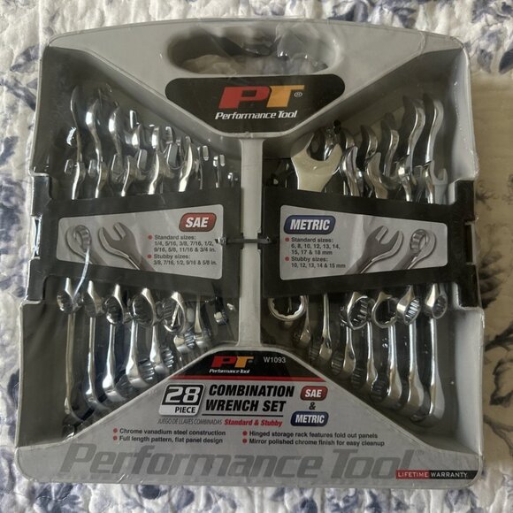 Performace Tool Combination SAE and Metric Wrench Mechanics Tool Set (28-Piece) - Picture 1 of 8